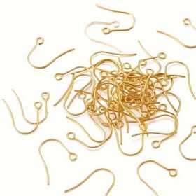 Resim 100 adet 304 Paslanmaz Çelik Küpe saç tokası, Kulak Tel, Yatay Döngü ile, Gerçek 18k Altın Kaplama, 18x15mm, Delik: 2mm, 21 Gauge, Pin: 0.7mm, Takı Yapımı ve El Sanatları Malzemeleri için 