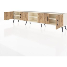 Resim Arges Tv Ünitesi 3 Raflı 4 Kapaklı 220x30x51 Aytaşı-çam/aytaşı Atlas Çam/aytası - Aytası 