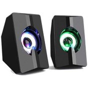 Resim Usb 2.0 Işıklı Speaker 1+1 Hoparlör RGB Speaker Azemax