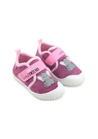 Resim Gezer Kız Çocuk Kışlık Tek Cırt Cırtlı Ayarlanabilir Rahat Taban Ev, Bahçe, Okul, Kreş Panduf Ayakkabı Mor 