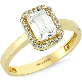 Resim Baget Tektaş Altın Yüzük 407530620 