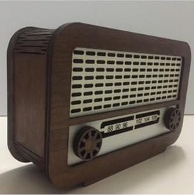 Resim Rustik Ahşap Radyo Kumbara 