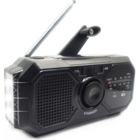 Resim Ganbao 366-SIYAH Am/fm/wb Çok Fonksiyonlu LCD Ekranlı Güneş Radyosu, Cep Telefonu Şarjı, El Krank Jeneratörü Acil Durum, Okuma Işıklı (Yurt Dışından) 
