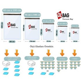 Resim 3'lü Vakumlu Hurç Seti - 4 2 Orta 1 Büyük Boy Vakumlu Torba, Vakumlu Poşet Şeffaf 