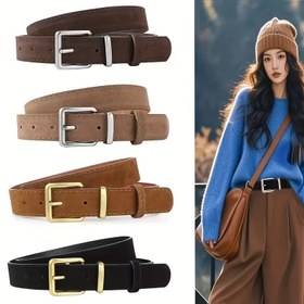 Resim Kadın Vintage Kemer - Zarif Kahverengi/Altın Tonlu Donanım, Çıkarılamayan Toka Kapatma, Kot Pantolonlar, Resmi Etkinlikler, Günlük Kıyafetler için - Kadınlar için Zarif Aksesuar, Resmi Etkinlik Aksesuarı, Retro Moda, Dayanıklı Yapı, Moda Aksesuarı 