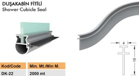 Resim Duşakabin Cam Fitili Duşa Kabin Plaksi Fitili Dk-22-Şeffaf-10 Metre 
