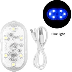 Resim Xiyu Shop Sıradan Mavi Araba Iç Kubbe Işık Parmak Dokunmatik Sensör Okuma Lambası 5V LED Araba Styling Gece Lambası Mini USB Şarj Altı Renkli Araba Kapı Işığı (Yurt Dışından) 