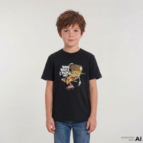 Resim Vans Pizza Me Ss Çocuk Siyah T-Shirt 