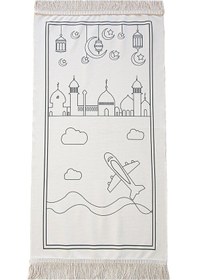 Resim İngilizce Boyamalı Yıkanabilir Eğitici Dini Oyuncak Çocuk Seccade Seti Kırmızı 