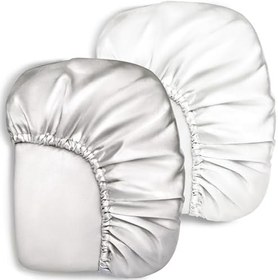 Resim Pro Goleem 2 adet saten yatak çarşafı, çocuk yatağı için, ipeksi, beyaz ve gri, üniseks, 132 x 71 x 20 cm lastikli çarşaf 