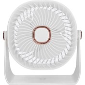 Resim Wexta Beyaz Taşınabilir Şarjlı Masaüstü Ev Ofis Araç Soğutucu Oynar Başlık Fan Pervane Vantilatör 