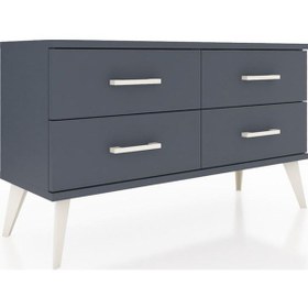 Resim Arges Şifonyer 4 Raflı 88x30x48 Antrasit-antrasit Antrasit 