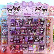 Resim SANRIO 3D Sticker Set, Cute Kuromi, Melody, for Cinnamoroll, Cartoon Design, Sweet Purple Series, Assorted Patterns, Glossy PVC, Irregular Shapes, DIY Journal, Gift Wrapping, Phone Case Decoration 