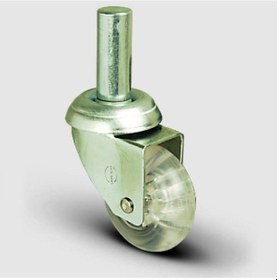 Resim EP03DKP50 Oynak Pimli Şeffaf Tekerlek Çap:50 Sanayi Tekerleği 