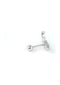 Resim Pırlanta Parlaklığında Zirkon Taşlı 925ayar Gümüş Tragus Kıkırdak Helix Piercing Gümüş 
