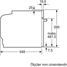 Resim Bosch HUA736EN0T Ankastre Fırın Buhar Destekli Antrasit Gri 