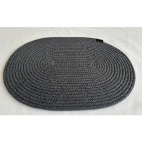 Resim Jüt Amerikan Servis Sofra Altlığı, Masa Dekoru Supla Oval 30x40 8li Antrasit 