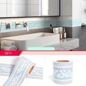 Resim Ev Dekorasyonu için Uygun Mavi Anka Kuşu Çiçekli Yapışkanlı Duvar Sınır Banyo Ayna Çerçevesi Kendinden Yapışkan Köşe Hatı 