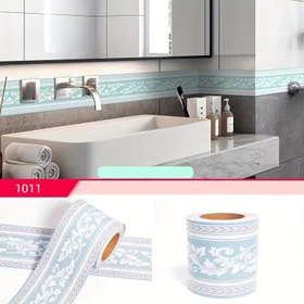 Resim Ev Dekorasyonu için Uygun Mavi Anka Kuşu Çiçekli Yapışkanlı Duvar Sınır Banyo Ayna Çerçevesi Kendinden Yapışkan Köşe Hatı 