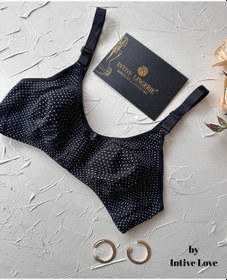 Resim Liza Puantiye Desenli Pamuklu Penye Kalın Askılı Toparlayıcı Bale Siyah 