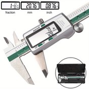 Resim 1 adet Yüksek Hassasiyetli Paslanmaz Çelik Dijital Kaliper, Büyük LCD Ekranlı 150mm Elektronik Verniye Kaliperi, 0,01 mm'ye Kadar Kesirler/MM/İnç için Pil ile Çalışan Ölçüm Aracı 