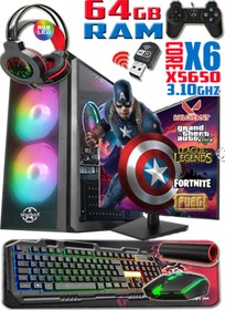 Resim WARBOX Kaptan Xeon X5650 3.10ghz 64gb Ram 512gb Ssd R7 240-4gb E.kartı 24" Monitör Gaming Bilgisayar 