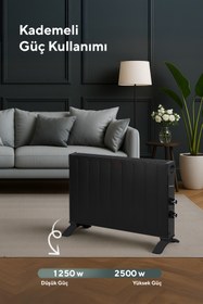 Resim KUMTEL Siyah Konvektör Isıtıcı 2500W HC-2947 