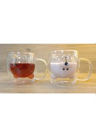 Resim Ayıcıklı Çift Cidarlı Bardak Meşrubat Bardağı Tek 