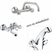 Resim Çevirmeli Klasik Lavabo + Evye ve Banyo Bataryası 