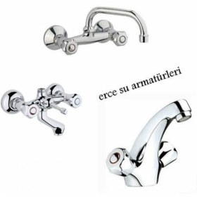 Resim Çevirmeli Klasik Lavabo + Evye ve Banyo Bataryası 