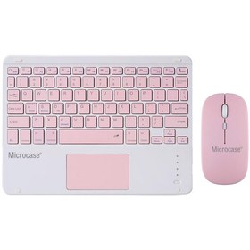 Resim Microcase Tablet Ve Telefonlar Için Bluetooth Touchpad Klavye Ve Mouse Set - Pembe Al3560 