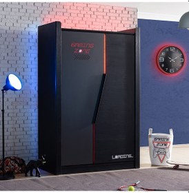 Resim Gamer Oyuncu Genç Odası, Gamer 2 Kapaklı Ledli Dolap 