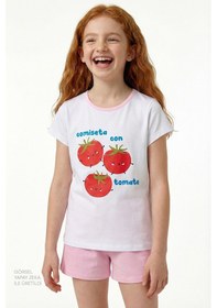Resim Penti Pembe Kız Çocuk Tomato Pamuklu 2li Pijama Takımı Lila 
