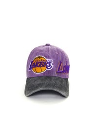 Resim Berellini Los Angeles Lakers Yıkamalı Şapka Specıal Desıgn Mor - Siyah 
