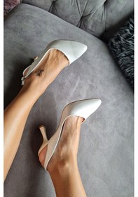 Resim 015 2662 Topukla Kadın Kadeh Topuklu Sedef Beyaz Abiye Ayakkabı 001 