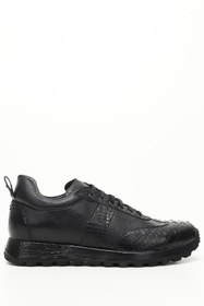 Resim LACİVERT PİTON Gön Platinum Hakiki Deri Bağcıklı Erkek Sneaker 34490 