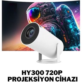 Resim howear HY300 720P Android Wireless Bluetooth Destekli 180 Derece Dönebilen Projeksiyon Cihazı Beyaz 