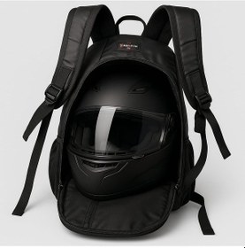Resim Su Geçirmez Sünger Destekli Motosiklet Kask İçin Sırt Çantası Siyah 