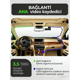 Resim Pasens K13 Araç Kamerası Ön 4K Arka AHD720P Çift Kayıt 3.18 IPS Ekran Adas Uyarı Sistemi 