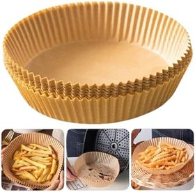 Resim BUFFER® 50 Adet Air Fryer Pişirme Kağıdı Tek Kullanımlık Yağ Geçirmez 23 Cm Yuvarlak Pişirme Kağıdı XXL 
