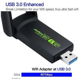 Resim Ac 1200 Mbps Dual Band Usb 3.0 Adaptör Kablosuz Wi-fi Alıcı 