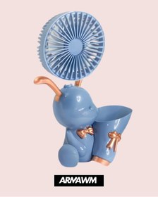 Resim ARMAWM Ayıcık Figürlü Mini Fan Kalemtraş ve Kalemlik Pembe/Mavi/Yeşil 