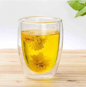 Resim Çift Katmanlı Cam Bardak 350 Ml Şeffaf 