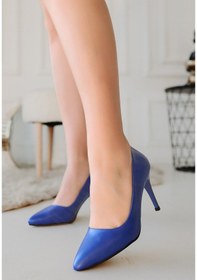 Resim Jilya Mavi Cilt Stiletto Ayakkabı MAVİ 