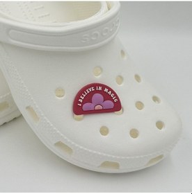 Resim Crocs Terlik Süsü Ve Aksesuarı , Çanta Süsü Jibbitz Papatya Magic 01 Görsel Figür Aksesuar Fuşya-lila-sarı 