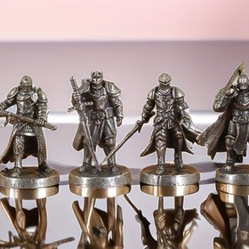 Resim HHLXGG Şövalye Savaşçı Asker - Beyaz Bronz Metal Model, Masa Oyunları & Hediyeler İçin Mükemmel 