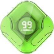 Resim Bluetooth Kulaklık Kablosuz Spor Kulaklık Gürültü Önleyici Aır37 Şeffaf Yeşil 