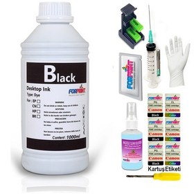 Resim Canon Pıxma E484/e3140 Yazıcı Uyumlu Forprint Dolum Seti 1000ml Siyah 