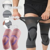 Resim 2 Adet Nefes Alabilir Dizlik, Kaymaz Elastik Kompresyon Desteği Erkekler ve Kadınlar İçin, Örme Kumaş Polyester %100, Koşu, Basketbol, Voleybol, Ağırlık Kaldırma, Spor Salonu İçin İdeal - Pembe ve Gri 