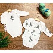 Resim Renkli Puset 2'li Penye Bebek Uzun Kollu Body Zıbın Takım Zebra 